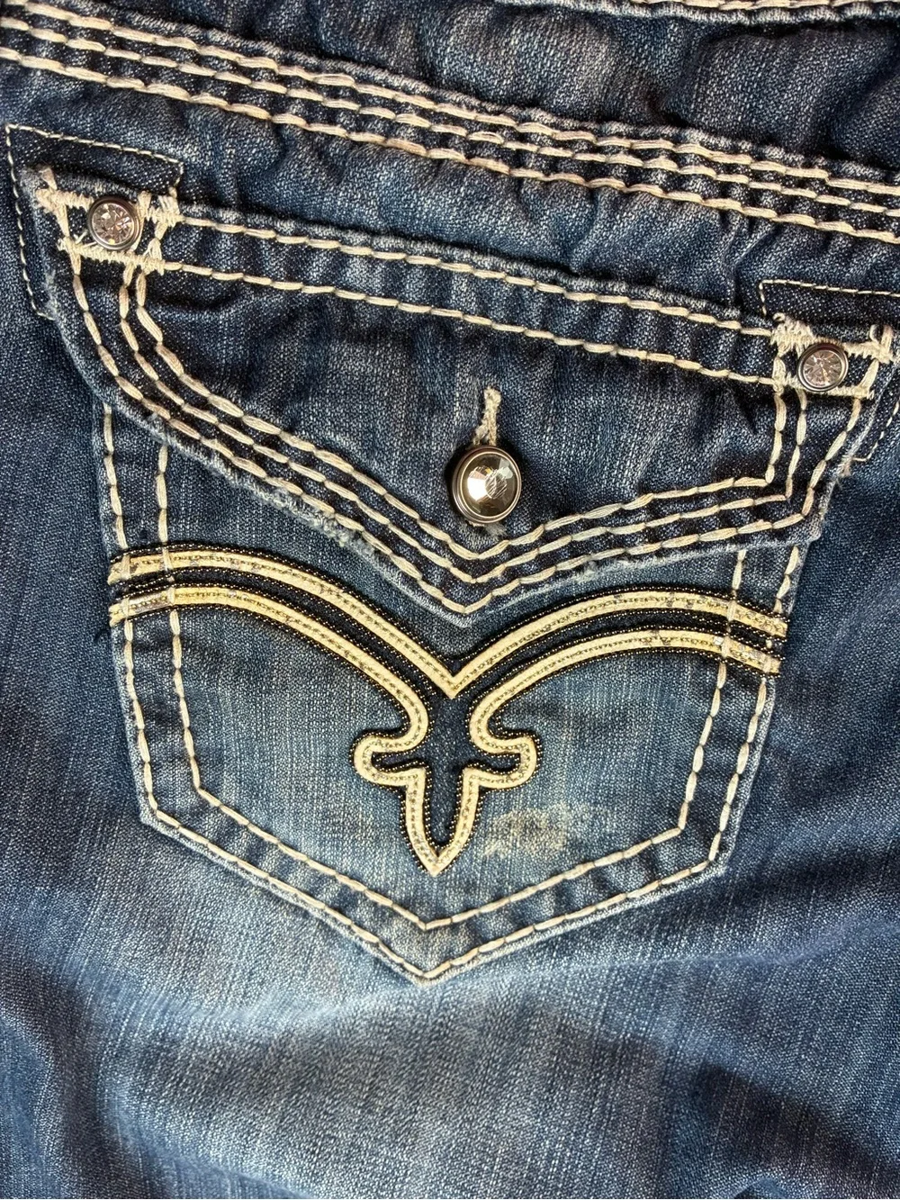 Rock Revival Women's Indigo Bootcut Jeans with Embroidered Back Pockets